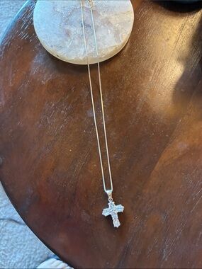 Nordstrom Gold-Tone Cross Necklace with Clear Stones